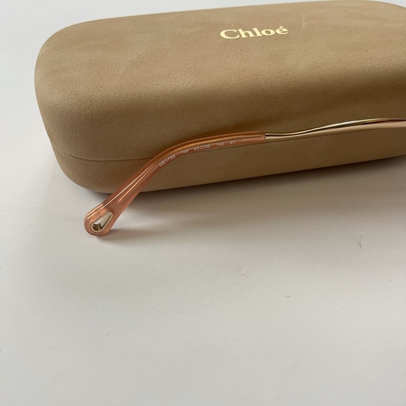 Chloe Cat Eye 63mm Peach Red Sunglasses New With Tag / Case & Cleaning Cloth - Picture 12 of 14